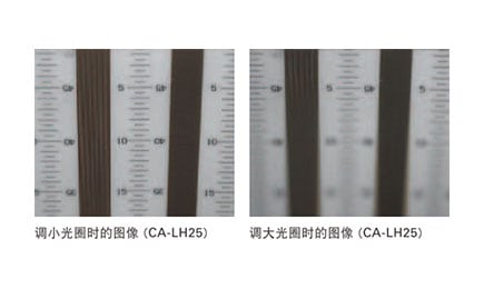 调小光圈时的图像(CA-LH25) / 调大光圈时的图像(CA-LH25)